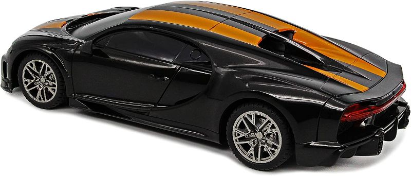 Photo 2 of CMJ RC Cars Bugatti Chiron RC Remote Control Car Supersport Black & Orange 2.4Ghz 1:24 Scale. Great Kids Play Toy Auto
