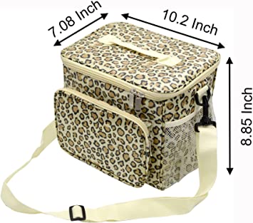 Photo 1 of 10L Insulated Leopard Print Lunch Bag for Men/Womens Reusable Insulated Cooler Tote Bag Lunch Box Organizer with Adjustable Shoulder Strap Office Work School Picnic Hiking Beach (Leopard Print)