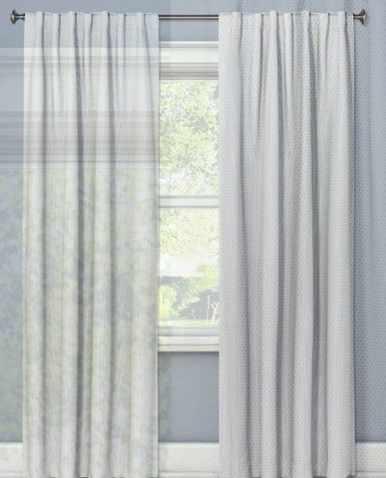 Photo 2 of 1pc Room Darkening Small Check Window Curtain Panel - Threshold™50"W x 95"L