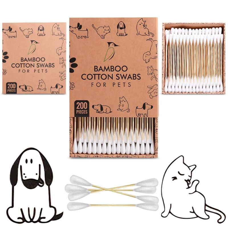 Photo 1 of Beautiful Mind Ear Cleaning Cotton Buds Q tips for Pets – Bamboo Gun Cleaning Swabs – Eco-Friendly Dog Ear Cotton Swabs – Advanced Double Tipped Design – Durable Large Wood Stick Cotton Swabs