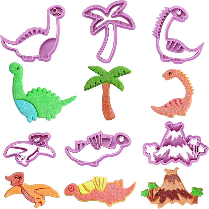 Photo 1 of 6pcs 3D Dinosaur Cookie Cutter Set, Baking Mold Cutters, Fondant Biscuit Cutter Stamp, Cake Plastic Cookie Cutters Mold Set Cookie Cutters(Dinosaur Cookie Cutter Set)
