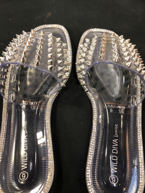 Photo 1 of CLEAR SLIPPERS SPIKED WILD DIVA LOUNGE  SIZE 6
