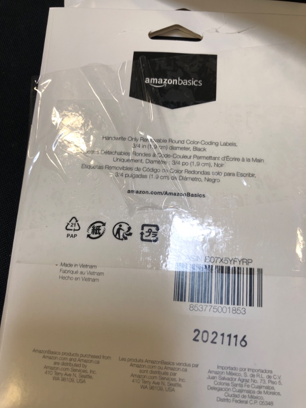 Photo 2 of Amazon Basics Handwrite Only Removable Round Color-Coding Labels, 3/4-Inch diameter, Black  2 PACK