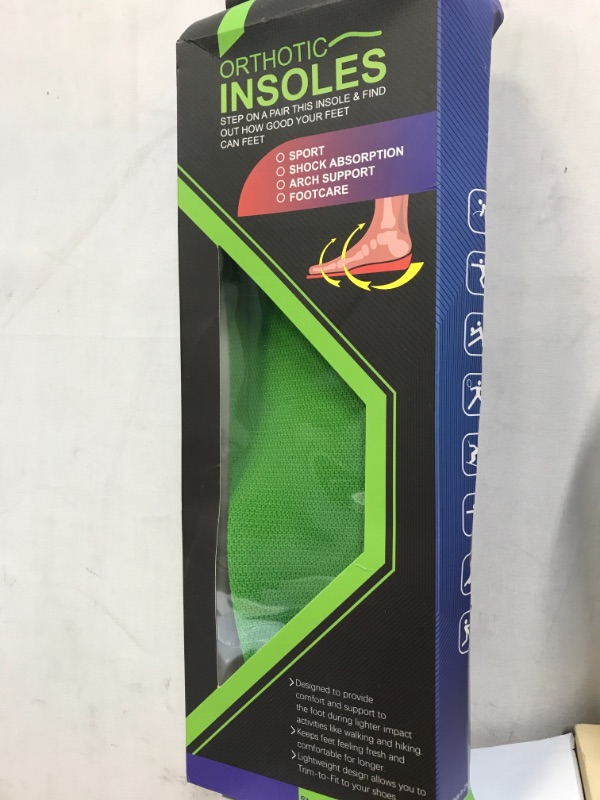 Photo 2 of Kalfa Plantar Fasciitis High Arch Support Insoles Men Women Shoes Inserts - Orthotics Shoes Insoles for Flat Feet Foot Green S(Men 7-8.5/Women 8-9.5)