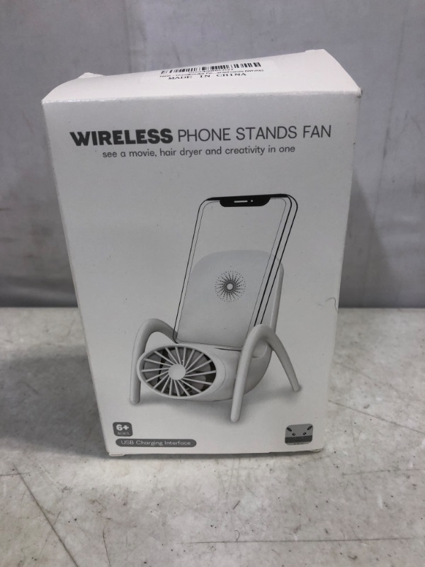 Photo 2 of Omukouke Portable Fan Phone Holder, Desk Phone Holder, Detachable Phone Holder. Works with All Smartphones (White)
