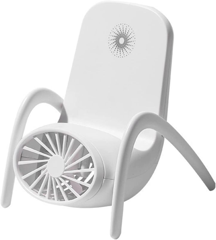 Photo 1 of Omukouke Portable Fan Phone Holder, Desk Phone Holder, Detachable Phone Holder. Works with All Smartphones (White)
