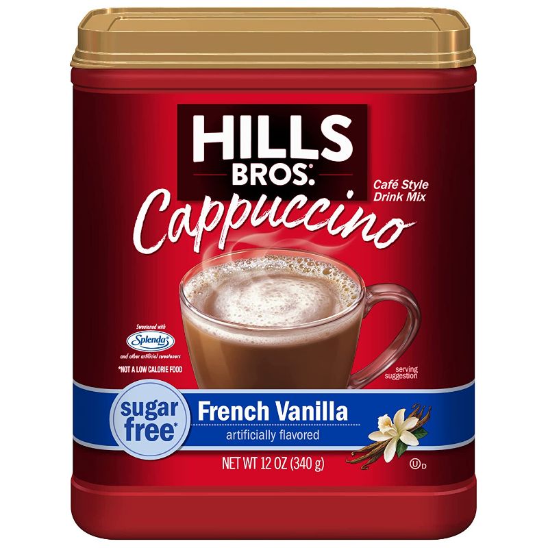 Photo 1 of (2) Hills Bros Instant Sugar-Free Decadent Cappuccino Mix, Easy to Use, Enjoy Coffeehouse Flavor from Home-Frothy, with 0% Sugar and 8g of Carbs, French Vanilla, 12 Oz EX 02/2023
