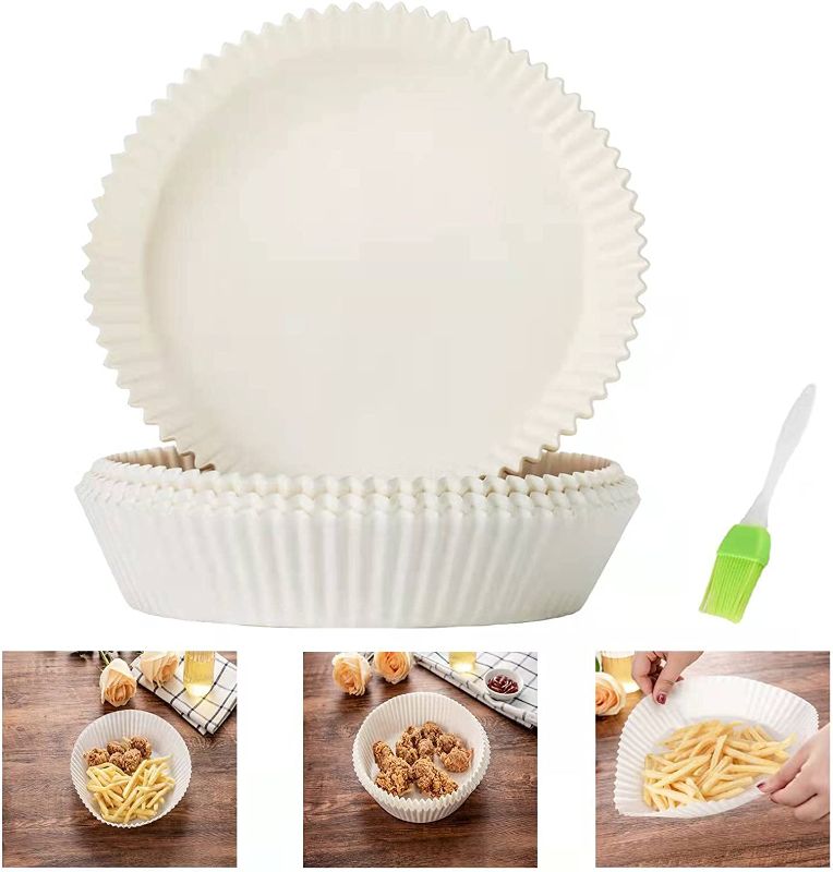 Photo 1 of Air Fryer Liners Disposable round, air fryer parchment paper(100PS) WHITE 
