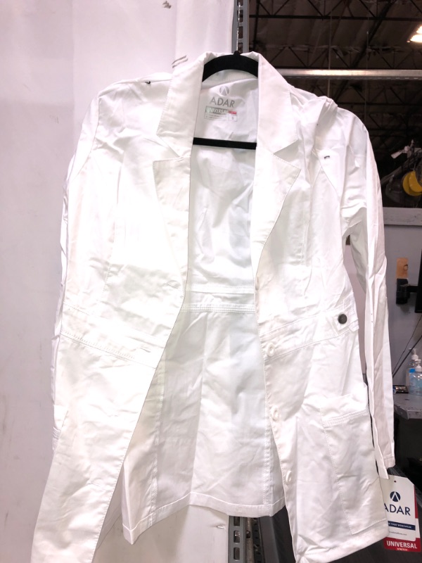 Photo 2 of Adar Pop-Stretch Lab Coat for Women - 28" Tab-Waist Lab Coat, SIZE SMALL 