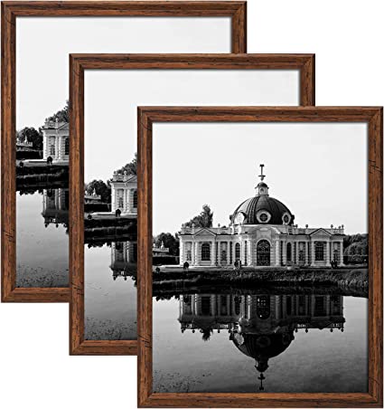 Photo 1 of Gaevuian 8x10 Picture Frames Wood Grain Set of 3,High Definition Glass,Table Top Display and Wall Mounting Photo Frame