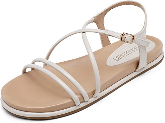 Photo 1 of DREAM PAIRS Women’s Sandals Summer Casual Dressy Cross Strappy Cute Comfortable Round Toe Flat Sandals, SIZE 11