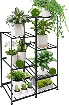 Photo 1 of  Black Metal Plant Stand Indoor Tall 6-Tiered Corner Plant Shelf Outdoor Patio Shelves for Multiple Plants Holder Flower Rack
