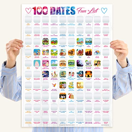 Photo 1 of 100 Dates Fun Bucket List Scratch Off Poster - Date Night Ideas (17.5 X 23.5 Inch )
factory sealed