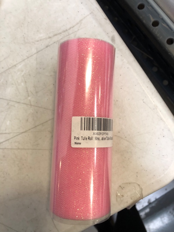 Photo 2 of Pink Tulle Roll: 6 Inch by 10 Yards (30 feet) Glitter Tulle Fabric Bolts for Craft Hobby Wedding Party
FACTORY SEALED