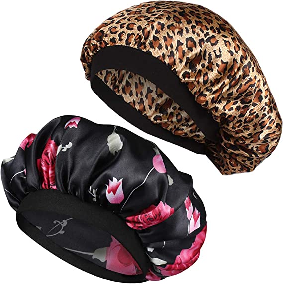 Photo 1 of ASHILISIA Premium Wide Band Satin Bonnet Cap Comfortable Night Sleep Hat Hair Loss Cap
