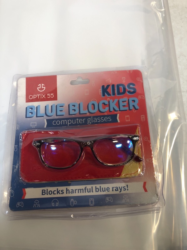 Photo 2 of Blue Light Blocking Glasses Girls & Boys | Anti Eyestrain Blue Light Glasses Kids Computer Gaming Glasses (Ages 3-10) | Flexible Grey Square Frames with Red Temples Video Phone Screen Eyeglasses