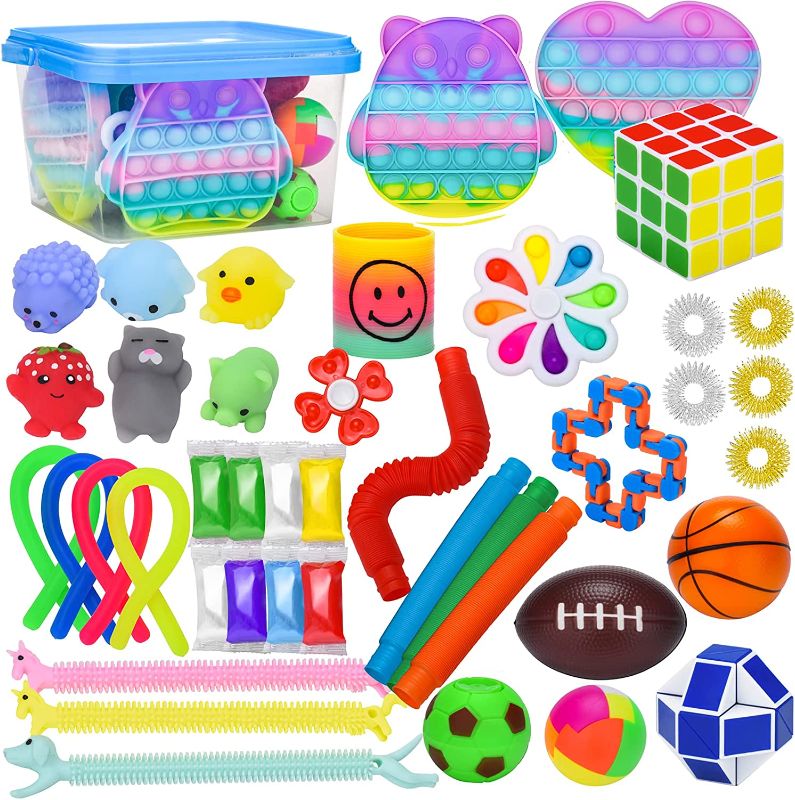 Photo 1 of AJAJAR 42 Pcs Fidget Toy Pack , Fidgets ,Sensory Fidget Toys Set for Kids and Adults Stress and Anxiety Relief Kit Gift for Party Christmas Stocking
