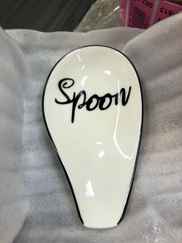 Photo 1 of 1 Pack Ceramic Coffee Spoon Holder for Coffee Station Decor, Farmhouse Spoon Rests for Coffee Bar Accessories, Teaspoon Rest for Stove Top Countertop
