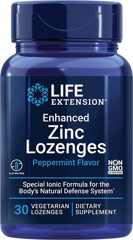Photo 1 of Life Extension Enhanced Zinc Lozenges - Support Healthy Immune System - Peppermint-Flavored - Gluten-Free, Non-GMO, Vegetarian Lozenges - 30 Count
Best BY: Feb 2023