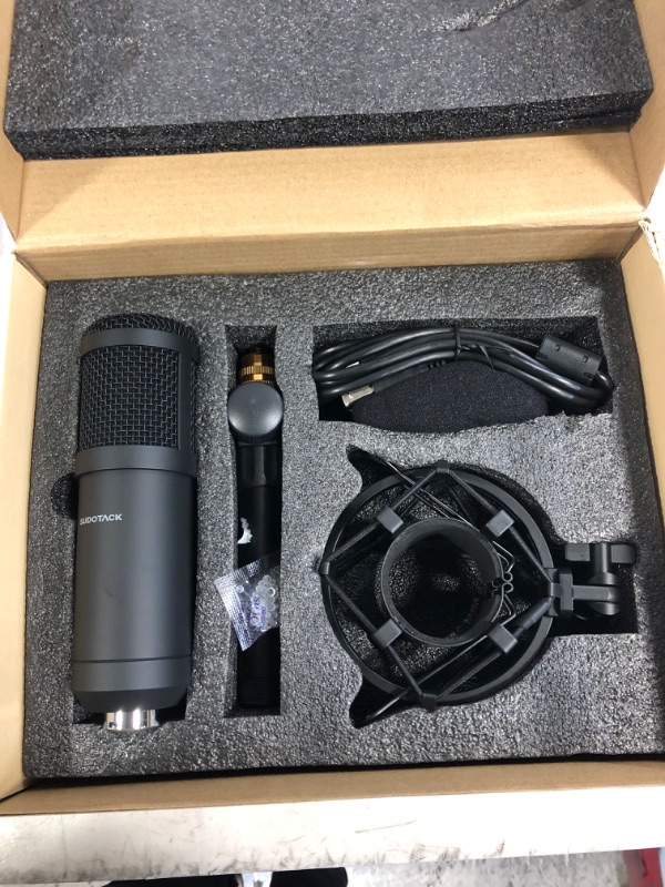 Photo 2 of USB Streaming Podcast PC Microphone, SUDOTACK Professional 192kHz/24bit Studio Cardioid Condenser Mic Kit with Sound Card Shock Mount Pop Filter, for Skype Youtuber Karaoke Gaming Recording