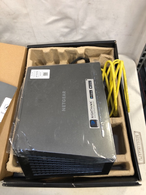 Photo 1 of NETGEAR Nighthawk Smart Wi-Fi Router (R6900P) - AC1900 Wireless Speed (Up to 1900 Mbps), Up to 1800 Sq Ft Coverage & 30 Devices, 4 x 1G Ethernet and 1 x 3.0 USB Ports, Armor Security AC1900 WiFi with MU-MIMO (UNABLE TO TEST )