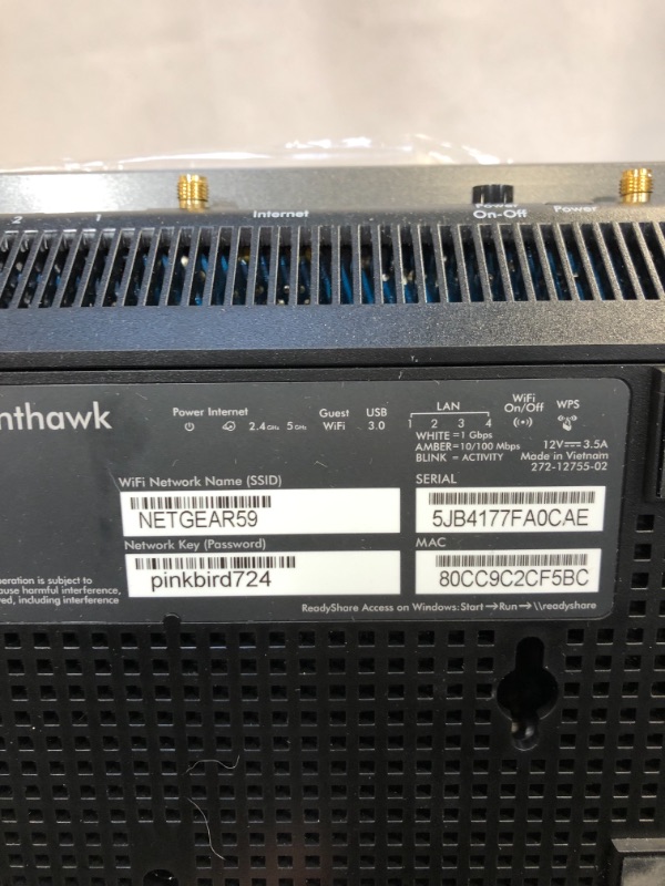 Photo 5 of NETGEAR Nighthawk Smart Wi-Fi Router (R6900P) - AC1900 Wireless Speed (Up to 1900 Mbps), Up to 1800 Sq Ft Coverage & 30 Devices, 4 x 1G Ethernet and 1 x 3.0 USB Ports, Armor Security AC1900 WiFi with MU-MIMO (UNABLE TO TEST )