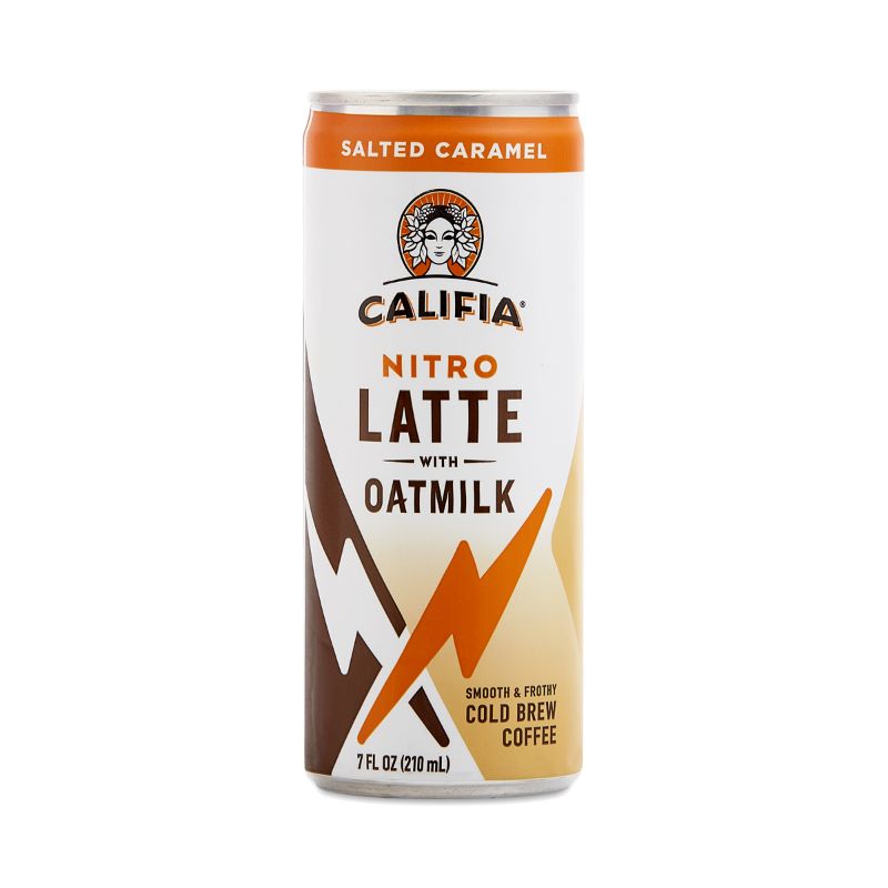 Photo 1 of 2-Pack Califia Farms Nitro Draft Latte Cold Brew Coffee with Oat Milk, Salted Caramel 7 Oz Can 9 pack of 12) ( exp: 06/12/2022)
