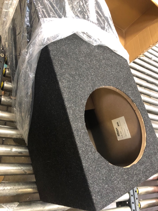 Photo 2 of Bbox Single Vented 12 Inch Subwoofer Enclosure - SPL-Tuned Single Car Subwoofer Boxes & Enclosures - Premium Subwoofer Box Improves Audio Quality, Sound & Bass - Nickel Finish Terminals 12" SINGLE VENTED Enclosure---------barely used