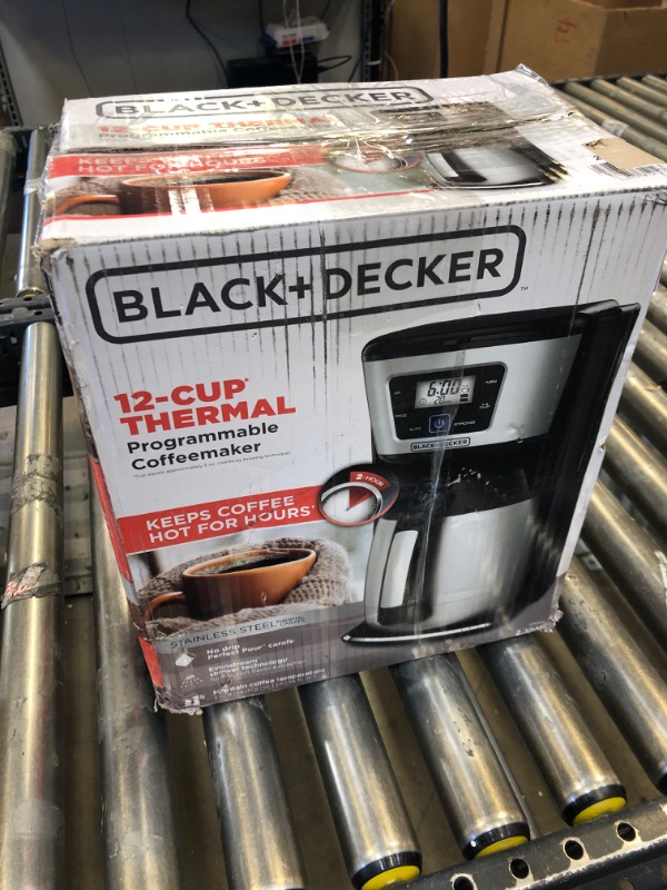 Photo 3 of BLACK+DECKER 12-Cup Thermal Coffeemaker, Black/Silver, CM2035B
