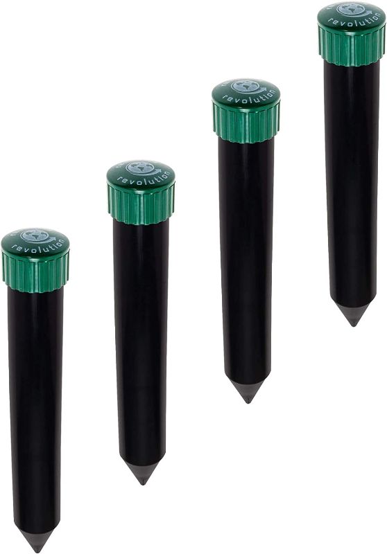 Photo 1 of 4 Pack Sonic Mole Chaser - Battery Operated Pest Repeller Stake, Scares Away Moles, Voles, Gophers and Rats by Reusable Revolution (Green & Black)
