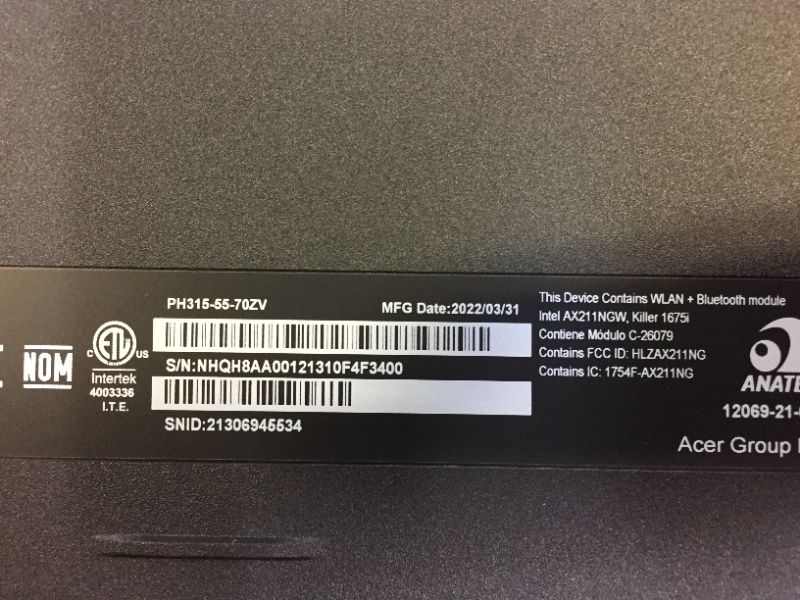 Photo 6 of Acer Predator Helios 300 15 Gaming Laptop 15.6" FHD IPS 165Hz Display 12th Gen Intel 14-Core i7-12700H 16GB RAM 512GB SSD GeForce RTX 3060 6GB RGB Backlit USB-C Thunderbolt MiniDP Win11 

