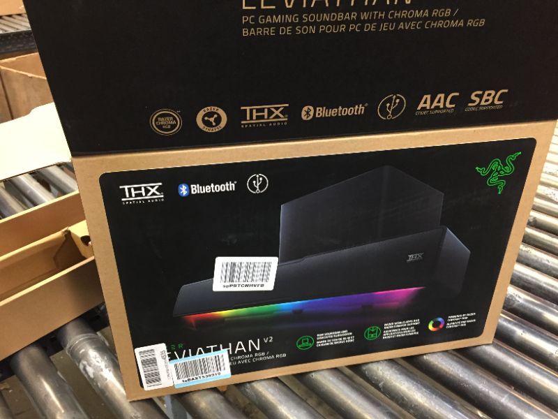 Photo 4 of Razer Leviathan V2: Multi-Driver PC Gaming Soundbar with Subwoofer - THX Spatial Audio - Compact Design - Chroma RGB - Bluetooth 5.2 - for PC, Desktop/Laptop, Smartphones, Tablets & Nintendo Switch