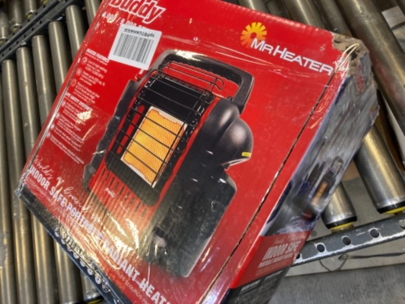 Photo 2 of Mr. Heater F232000 MH9BX Buddy 4,000-9,000-BTU Indoor-Safe Portable Propane Radiant Heater, Red-Black Red Heater