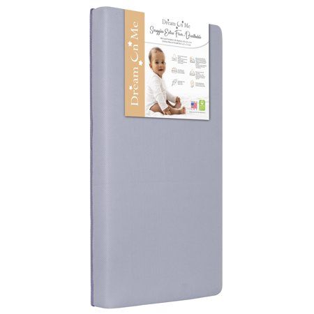 Photo 1 of Dream on Me Snuggles Breathable Extra Firm Fiber Portable/Mini Crib Mattress in Periwinkle
