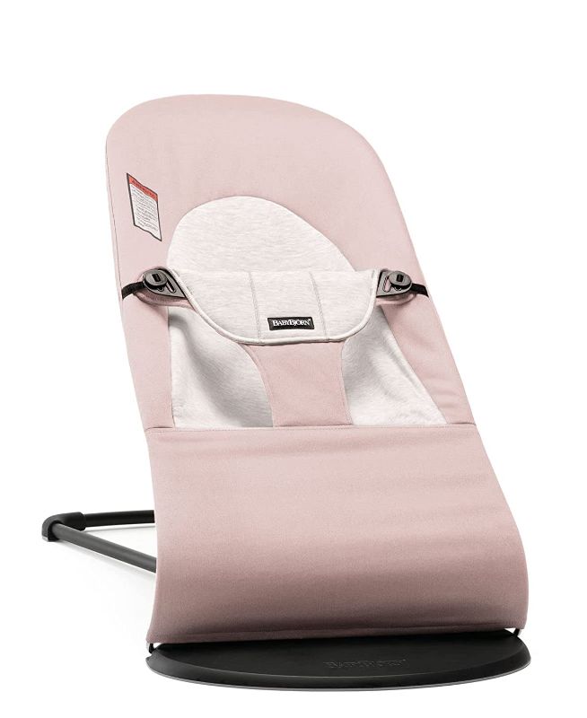 Photo 1 of BABYBJORN Bouncer Balance Soft - Light Pink/Gray, Jersey Cotton
