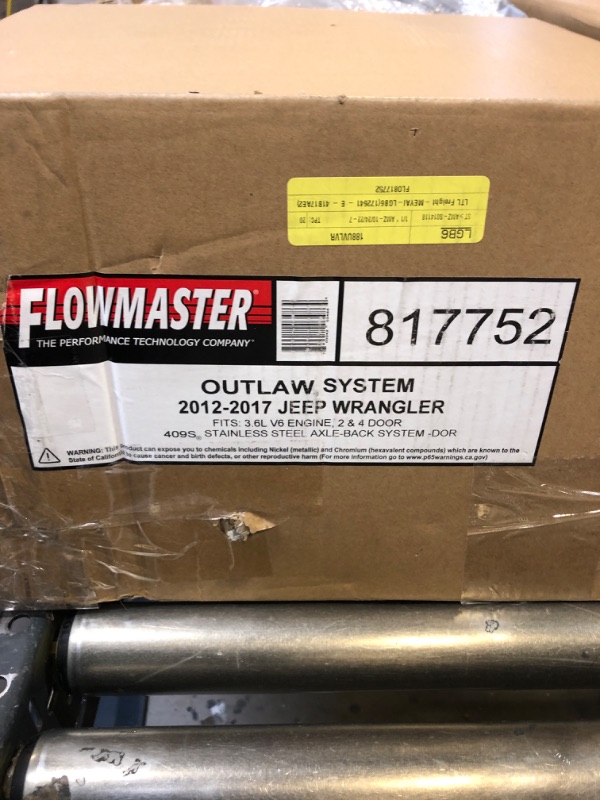 Photo 3 of Flowmaster 817752 Outlaw Kit 12-17 Jeep Wrangler JK