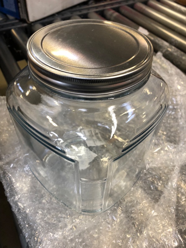 Photo 3 of Anchor Hocking AHG17 Crystal Glass Gallon Cracker Jar, 1 gal, Clear 1 Clear