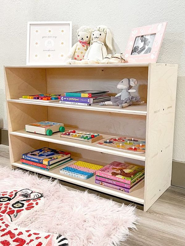 Photo 1 of Bush Acres Montessori Toyshelf – Toddler Toy Shelf - Montessori Wooden Furniture – Nursery Gift – Toy Storage 3 Shelves 36 inch
