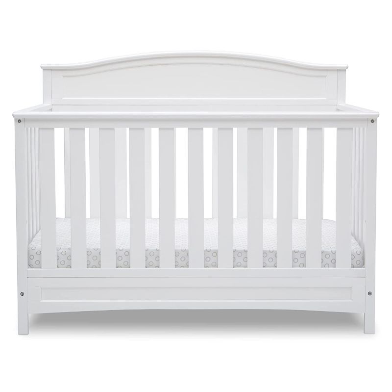 Photo 1 of Delta Children Emery 4-in-1 Convertible Baby Crib - Greenguard Gold Certified, White--------missing some items and hardware/screws 
