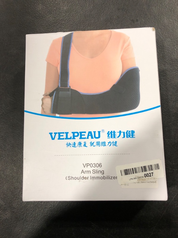 Photo 2 of VELPEAU Arm Sling Shoulder Immobilizer - Rotator Cuff Support Brace - Comfortable Medical Sling for Shoulder Injury, Left and Right Arm, Men and Women, for Broken, Dislocated, Fracture, Strain (Medium) Comfort Version Medium