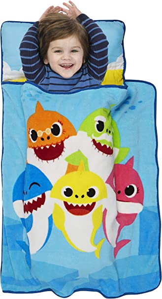 Photo 1 of Baby Shark Toddler Nap Mat - Includes Pillow and Fleece Blanket