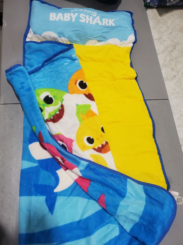 Photo 4 of Baby Shark Toddler Nap Mat - Includes Pillow and Fleece Blanket