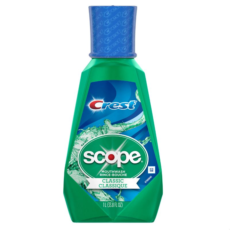 Photo 1 of (2) + Scope Mouth Rinse, Classic Mint, 1 L Bottles