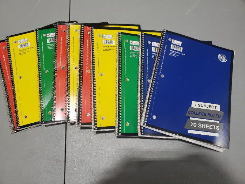 Photo 1 of 10 spiral notebooks in various colors- college ruled-70 sheets
