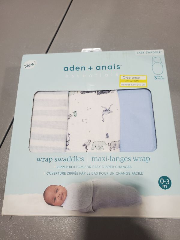 Photo 1 of Aden + Anais Essentials Aden + Anais 3-Pack Easy Swaddle Wraps - Rising Star Blue Newborn