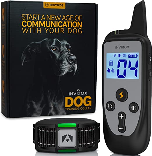 Photo 1 of INVIROX Dog Shock Collar for Large Dog [2023 Edition] 123 Levels Dog Training Collar, 1100 Yards Range, 100% Waterproof, Rechargeable Shock Collar for Medium Dogs, Dog Collars for Medium Dogs
