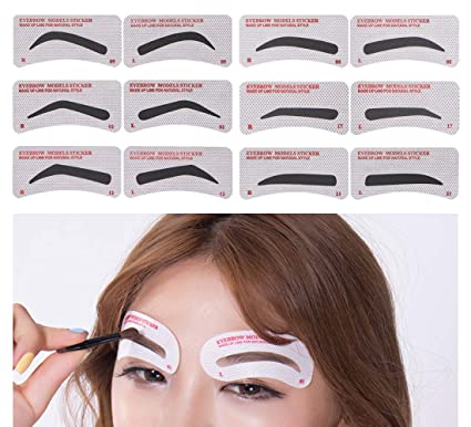 Photo 1 of 60 PCS Eyebrow Stencils 6 Styles Non-Woven Shaping Grooming Stencil Kit Eyebrow Drawing Guide Makeup Template DIY Tools For Beginners