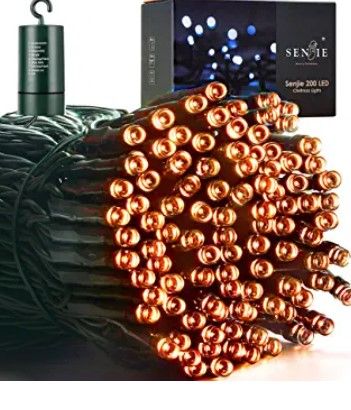 Photo 1 of -orange-Christmas Lights for Xmas Trees,67 FT 200 LED Battery Operated String Lights with auto Timer,Waterproof 8 Mode Functions