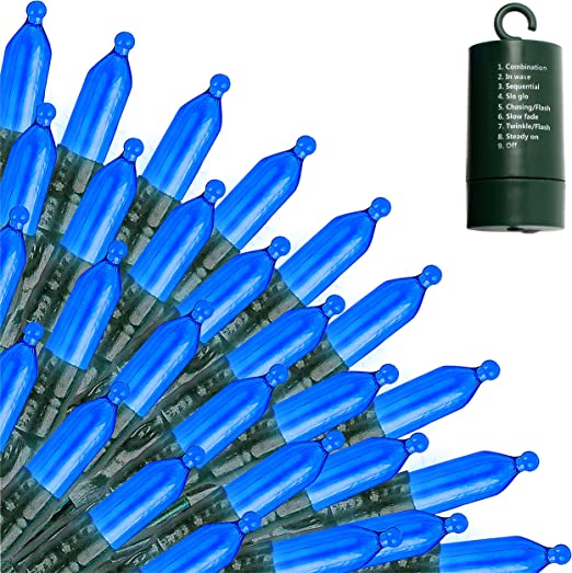 Photo 1 of -blue-200 LED String Lights, 17.3FT Battery Powered String Lights with 8 Modes 6hr Timer, Waterproof String Lights