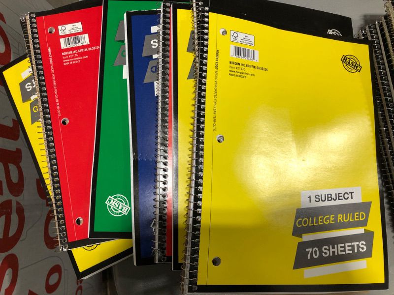 Photo 1 of 10 pack of spiral notebooks- various colors- 1 subject-college ruled- 70 sheets